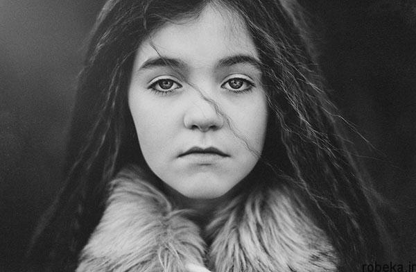 تصاویر هنری سیاه و سفید از چهره دخترانه