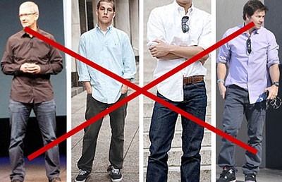 نکاتی برای لباس پوشیدن آقایان, اشتباهاتی در لباس پوشیدن آقایان