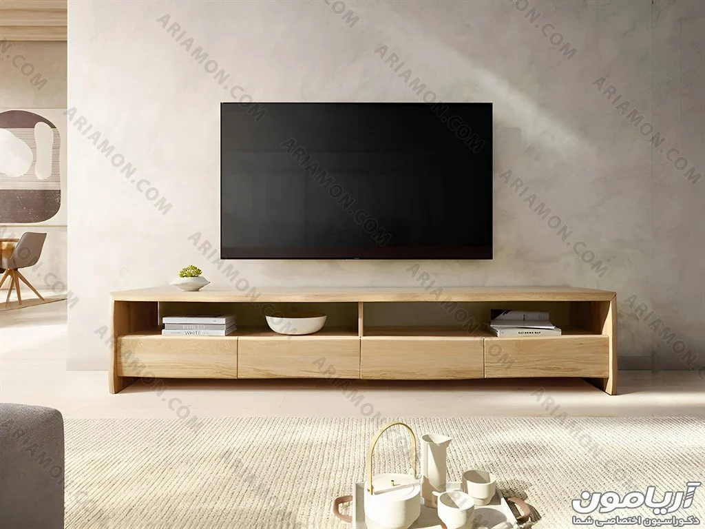 میز تلویزیون چوبی ساده