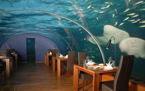 عكس هایی از رستورانی در زیر دریا