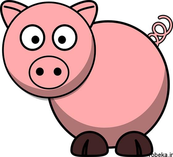عکس کارتونی حیوانات اهلی : خوک بامزه