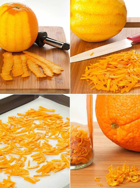 خلال پوست پرتقال خشک, طرز تهیه خلال پوست پرتقال خشک